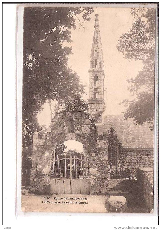 Eglise De LANDEVENNEC - Le Clocher Et L'arc De Triomphe. - Landévennec