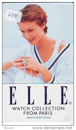 Télécarte Japan  France Related (684) ELLE WATCH  PARIS * FEMME * French Related  *  Frankreich Verbunden PARIS - Mode