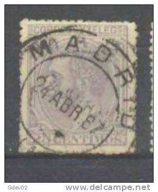 ES204-LA332.España.Spain .Espagne.ALFONSO  Xll .1879.   (Ed 204º) Circulado.MUY BONITO - Used Stamps