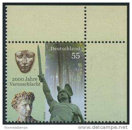 !a! GERMANY 2009 Mi. 2738 MNH SINGLE From Upper Right Corner -Varus Battle - Ungebraucht