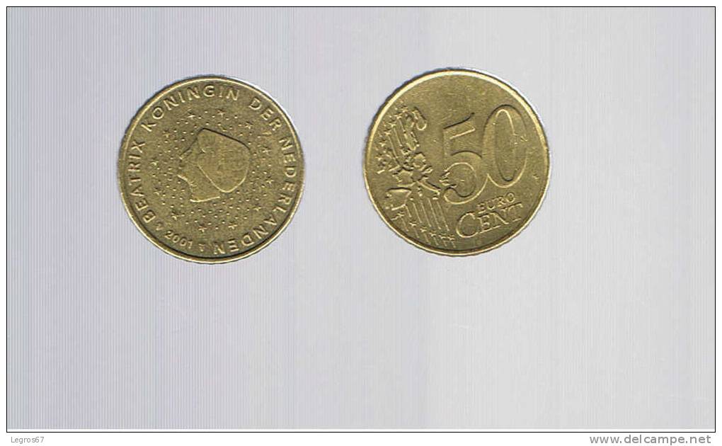 PIECE DE 50 CT EURO PAYS BAS 2001 - Pays-Bas