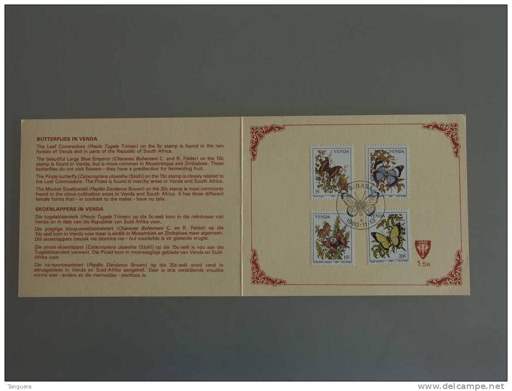 Venda Presentation Card  1980 Vlinders Papillons Yv  34-37 - Papillons