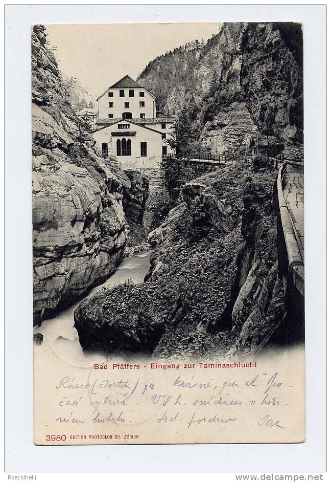 1905 - SCHWEIZ - CP/AK/PC  Bad Pfäfers - Eingang Zur Taminaschlucht - S.Scans (ak 1001 Ch) - Pfäfers