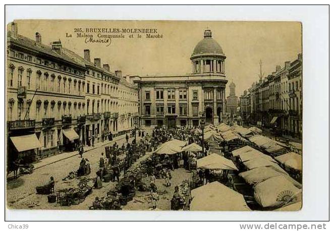 005867  -  MOLENBEEK   -  La Maison Communale Et Le Marché - St-Jans-Molenbeek - Molenbeek-St-Jean