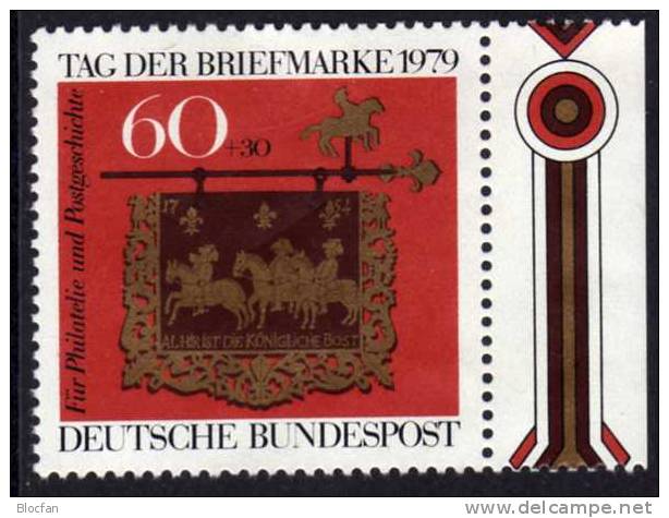 1.Kleinbogen Tag Der Briefmarke 1979 BRD 1023 + 10-KB ** 15€ Posthausschild Saar FIP Bloc Philatelic Sheetlet Of Germany - Autres & Non Classés