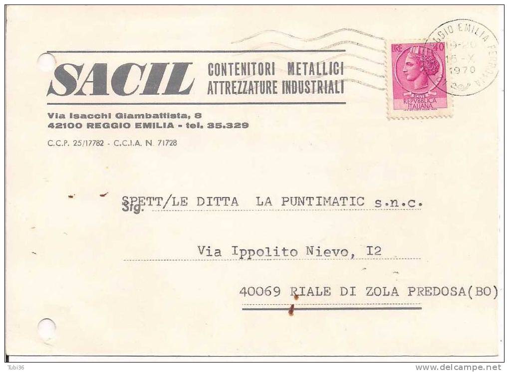 SACIL / REGGIO EMILIA / CARTOLINA COMMERCIALE  VIAGGIATA  1970 / - Reggio Nell'Emilia