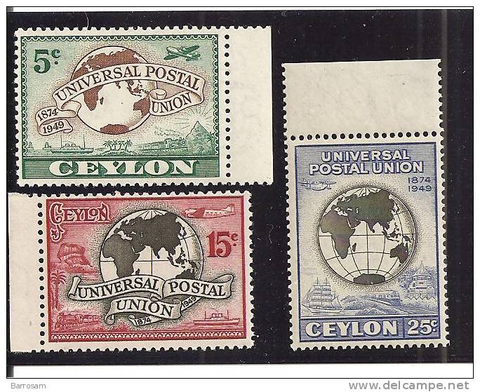 Ceylon1949: UPU  Michel256-8mnh** - U.P.U.