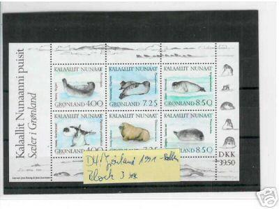 Groenland Greenland  Yvertnr Bloc 3 *** MNH Cote 26 Euro Faune - Blocks & Sheetlets