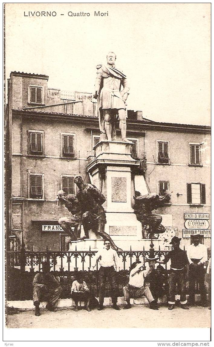 J / LIVORNO . QUATTRO MORI . ANIMEE . Enseigne "Generi Di Marina . Deposito Di Cordani " +Enseigne En GREC - Livorno