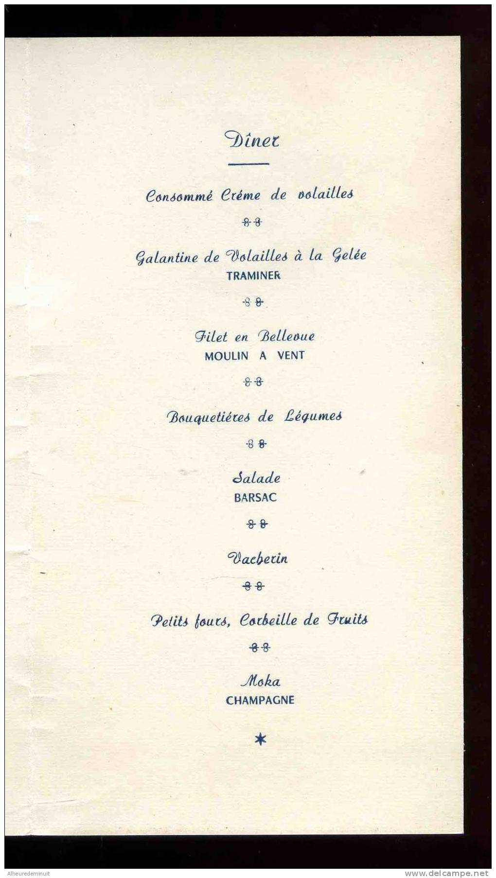 3 MENUS MARIAGE"1950"2 Dîners Et 1 Déjeuner"OISEAUX ET ENTRELACS En Surépaisseur Ainsi Que Le Mot Mariage - Menus