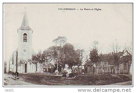 Dép 89 - RF6377 - Villebougis - La Mairie Et L'église - Bon état Général - Villebougis