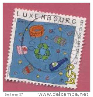 Timbre Oblitéré Used Stamp Recyclage Des Dechets LUXEMBOURG Poste 2001 0,59€ - Autres & Non Classés