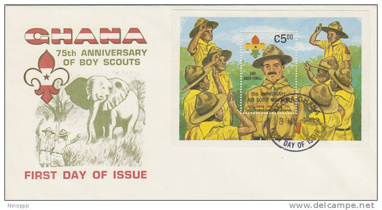 Ghana-1982 75th Anniversary Of Scouting  Mini Sheet FDC - Other & Unclassified