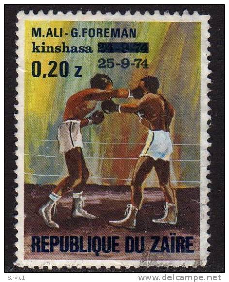 Zaire, Scott # 813 Used Boxing, Foreman-Ali, 1975, Large Thin, Space Filler - Oblitérés