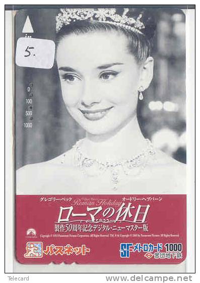 Telecarte Japonaise (5) AUDREY HEPBURN *  ACTRESS * Telefonkarte Japan  Film - Cinema - Movie - Kino - Cinéma