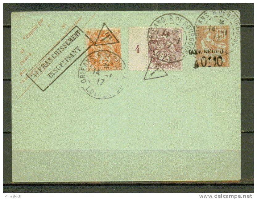 FRANCE N° 108 + 109  Obl. S/Entier Postal Mouchon 15ct. Avec Oblitérations Diverses - Briefe U. Dokumente