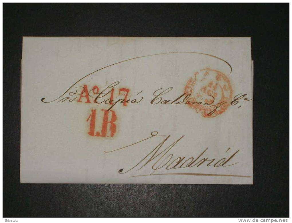 (945) Stampless Cover From  Valencia To Madrid 1849 - ...-1850 Prephilately