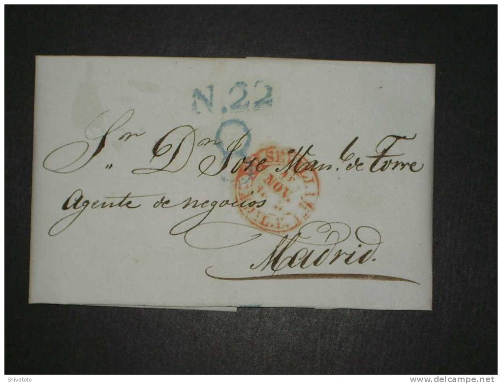 (949) Stampless Cover From  Sevilla To Madrid – No Letter - ...-1850 Prefilatelia