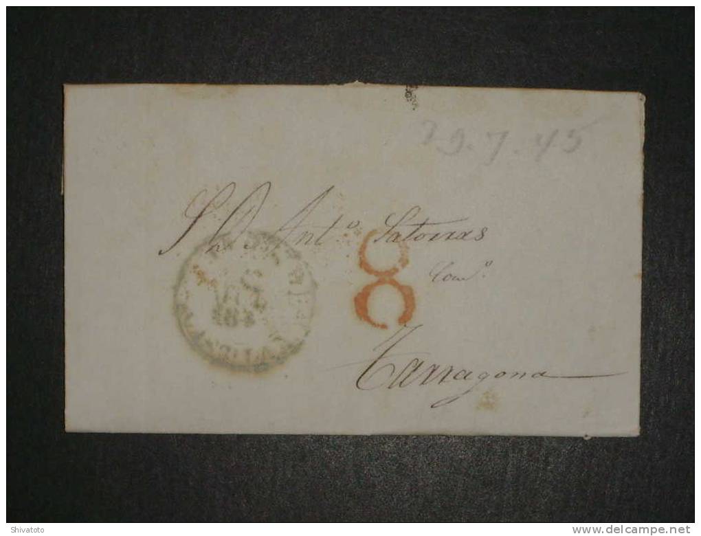 (952) Stampless Cover From  Madrid To Zaragoza 1845 - ...-1850 Prephilately