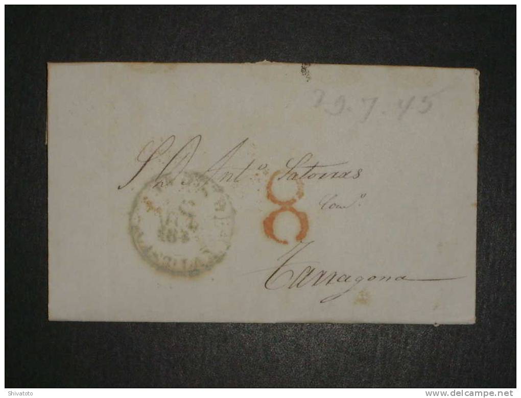 (952) Stampless Cover From  Madrid To Zaragoza 1845 - ...-1850 Prefilatelia