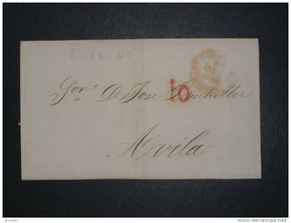 (956) Stampless Cover To Avilla 1848 – No Letter - ...-1850 Préphilatélie