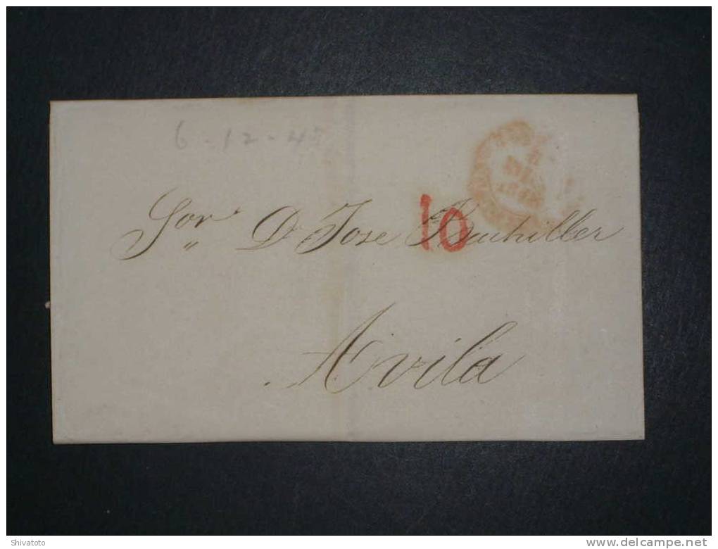 (956) Stampless Cover To Avilla 1848 – No Letter - ...-1850 Prefilatelia