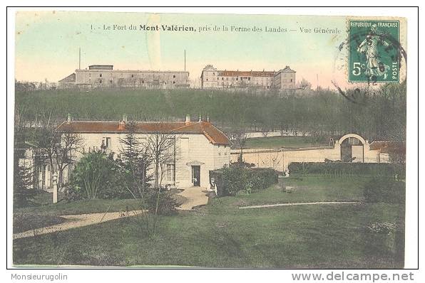 92 )) Le Fort Du MONT VALERIEN, Pris De La Ferme Des Landes, Vue Générale, COlorisée - Mont Valerien