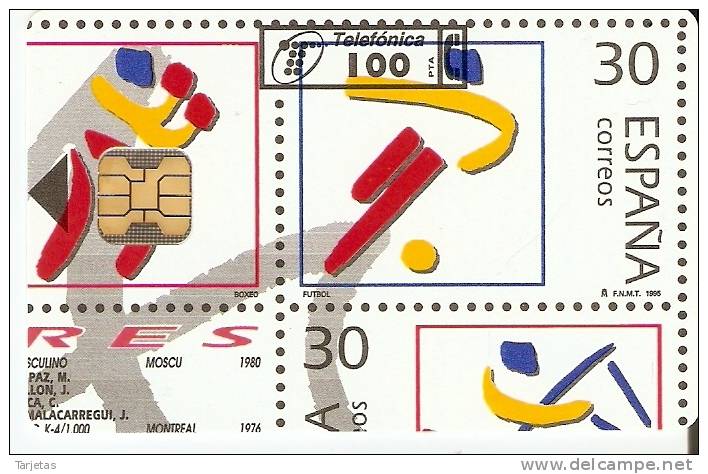 P-134 TARJETA DE ESPAÑA DE F.N.M.T. DE TIRADA 6100  (SELLO-STAMP) - Stamps & Coins