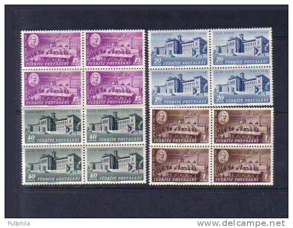 1948 TURKEY THE 25TH ANNIVERSARY OF THE LAUSANNE TREATY OF PEACE BLOCK OF 4 MNH ** - Neufs