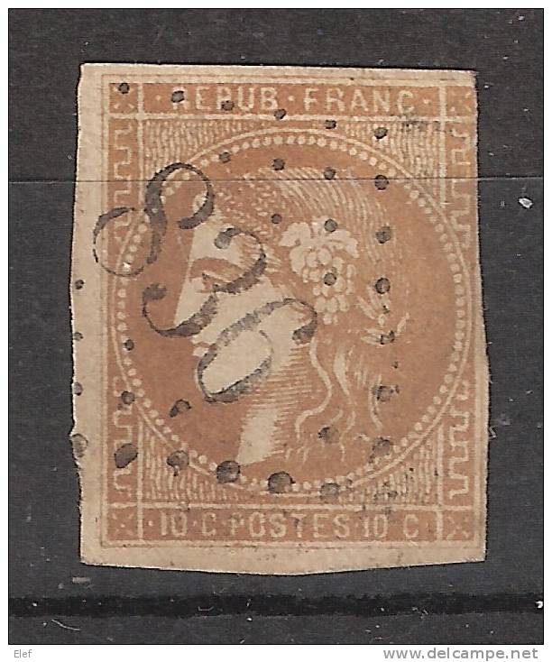 CERES De BORDEAUX ,Yvert N° 43 Aa , 10 C Brun, Obl GC 836 ( LA CHAIZE-LE-VICOMTE,Vendée = Indice 14) - 1870 Ausgabe Bordeaux