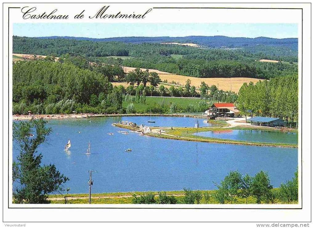 CPSM. CASTELNAU DE MONTMIRAL. PLAN D'EAU. DE VERE ET DE GRESIGNE. DATEE 1992. - Castelnau De Montmirail