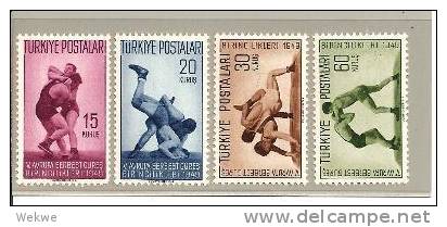 Tur Mi.Nr. 1231-34// -  TÜRKEI - Freistilringen, EM 1949 ** (Sport. Deporte) - Ungebraucht