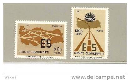 Tur Mi.Nr. 2058-59/ -  TÜRKEI -/ EUROPASTRASSE 1967 **MNH - Unused Stamps