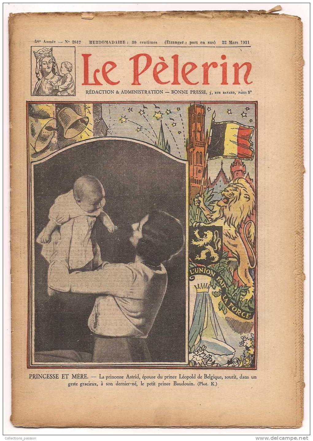 LE PELERIN N° 2817 , Princesse Et Mere , Illustration Musique De Chambre - 1900 - 1949