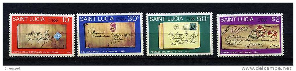 Ste Lucie ** N° 481 à 484 - "London  1980" Expo Philat.(histoire Postale) - St.Lucia (1979-...)