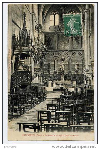 Cpa GOUVIEUX Interieur De L´eglise Ste Genevieve - Gouvieux