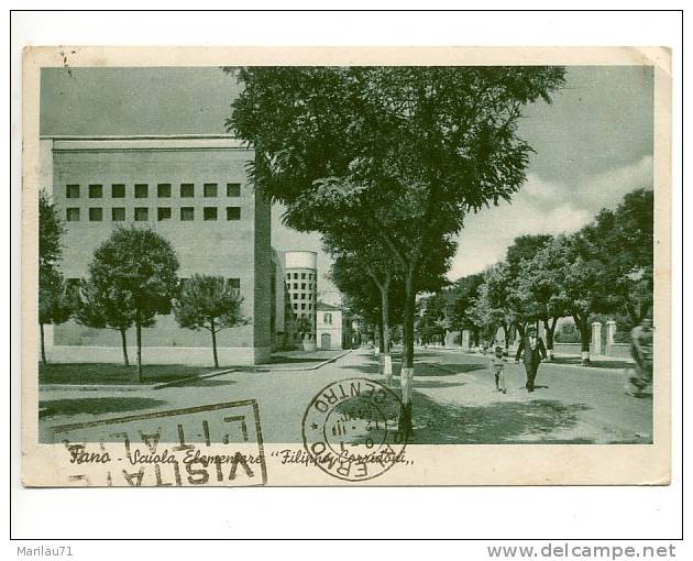 MARCHE Fano (Pesaro) Scuola Corridoni 1941 Viaggiata - Formato Grande - - Fano