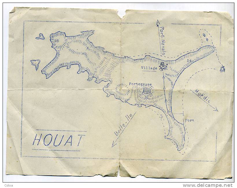 Plan Excursion à L île D´Houat 8 Juin 1936 - Non Classés