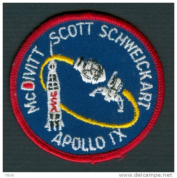 Ecusson Brodé : Expédition Spatiale APOLLO IX (McDiwitt, Scott, Schweickart) Aéronautique, Aviation, Espace, Fusée - Patches