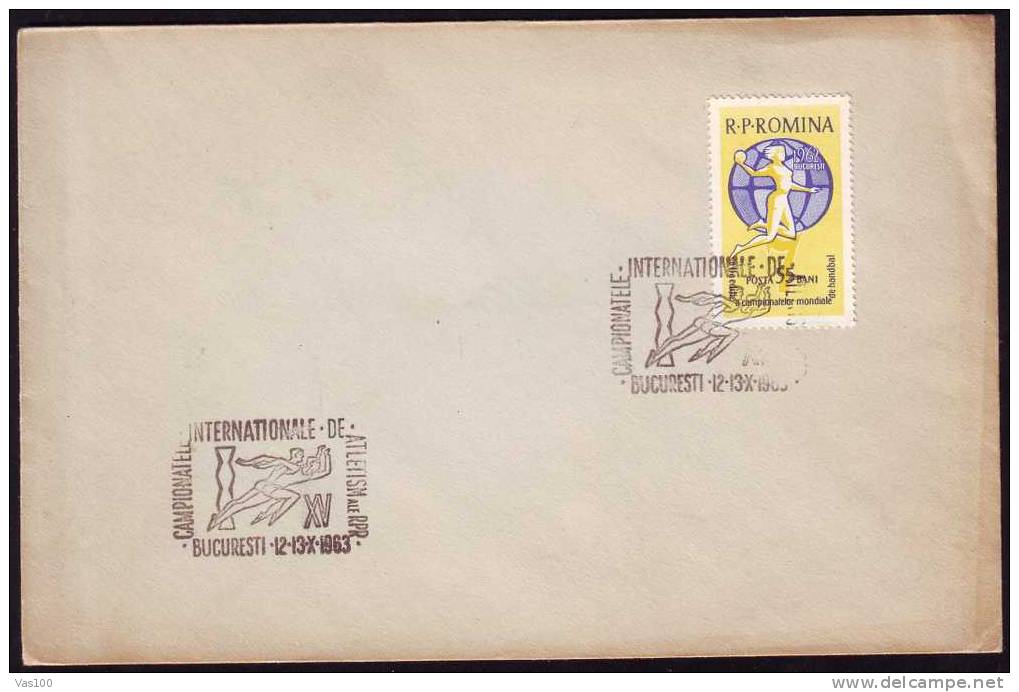 HANDBALL,1963 Stamp On Cover Cancell FDC RRR!. - Handball