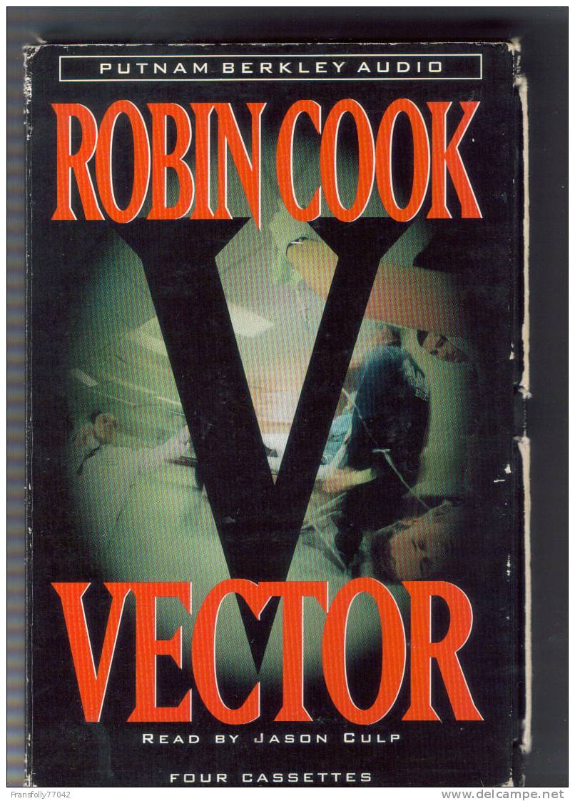 AUDIO BOOK " Vector " By ROBIN COOK 1999 Medical Suspense 4 CASSETTES - Casetes