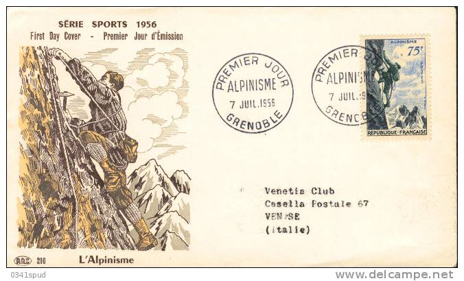 1956 France  FDC  Alpinisme Alpinismo Mountain Climbing - Escalade