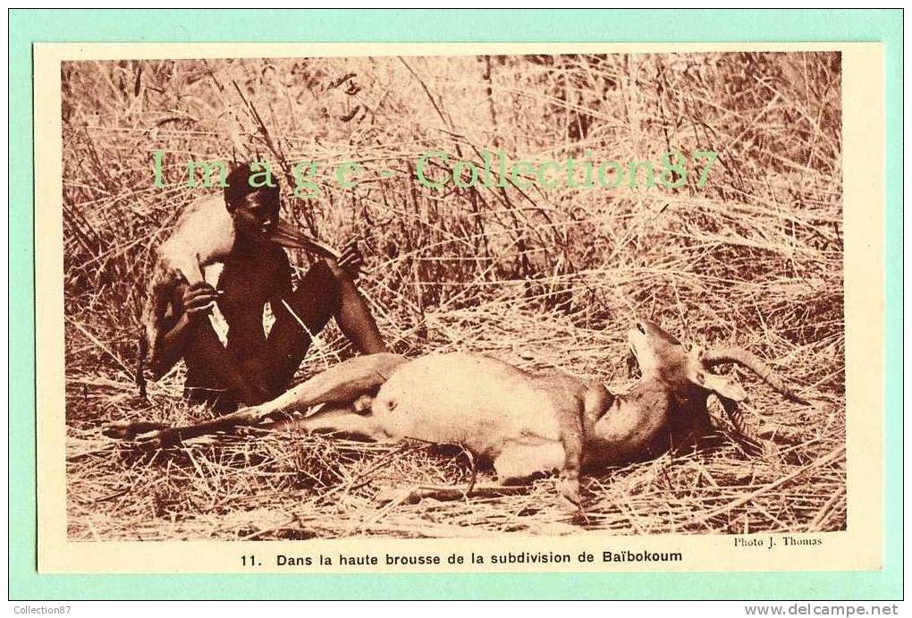 AFRIQUE  FRANCAISE - TCHAD - BAIBOKOUM - ANTILOPE TUEE - CHASSE - CHASSEUR - JEUNE HOMME NU - Chad