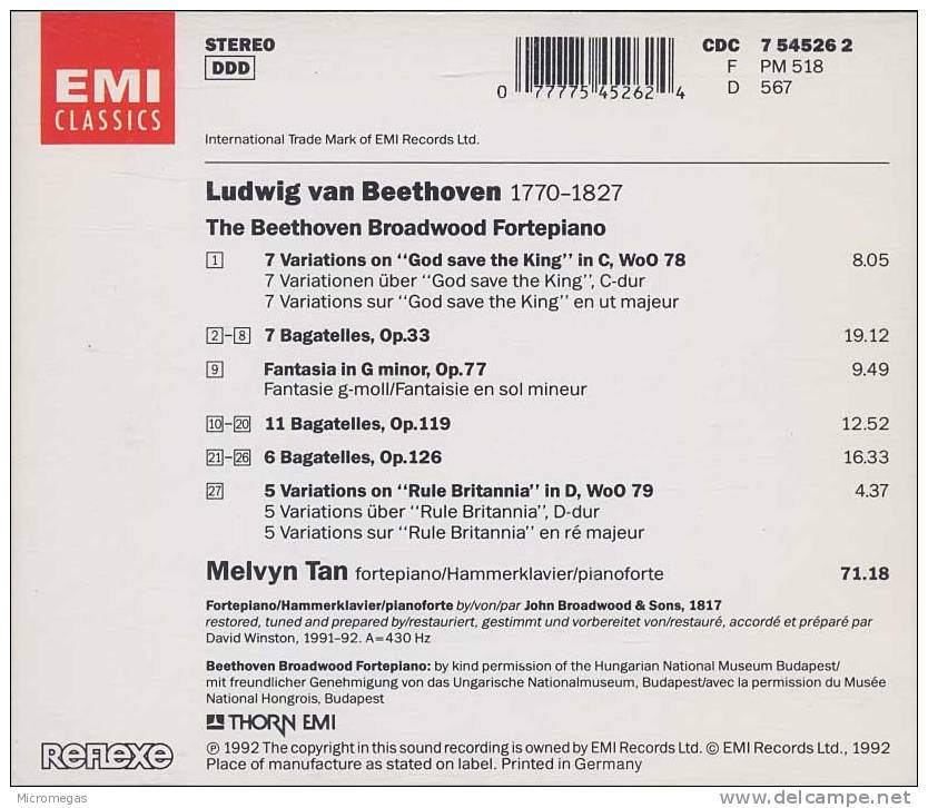 The Beethoven Broadwood Fortepiano, Melvyn Tan - Classique