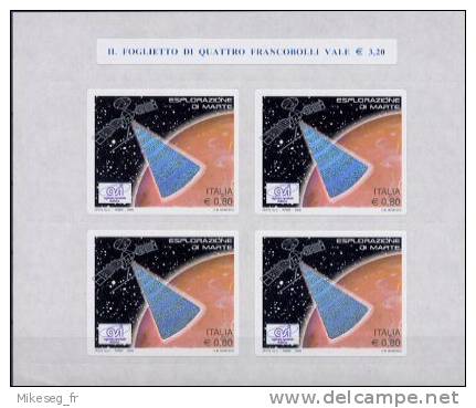 Espace - Italie 2005 - Feuillet Exploration De Mars - 4 Timbres Autoadhésifs ** - Europa