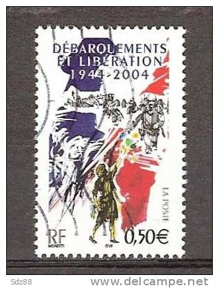 France 2004   YT 3675 60° Anniversaire Des Débarquements Des Troupes Alliées  Militaria Libération - Gebraucht