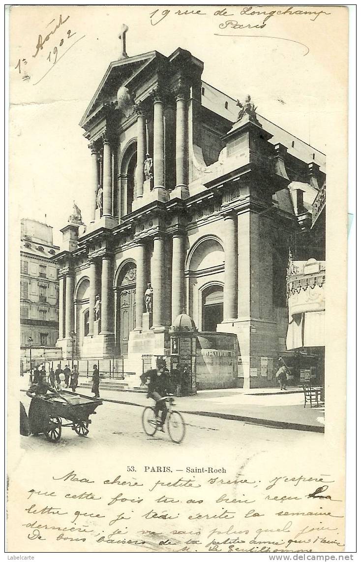 PARIS 1er.EGLISE SAINT ROCH 1902 - District 01