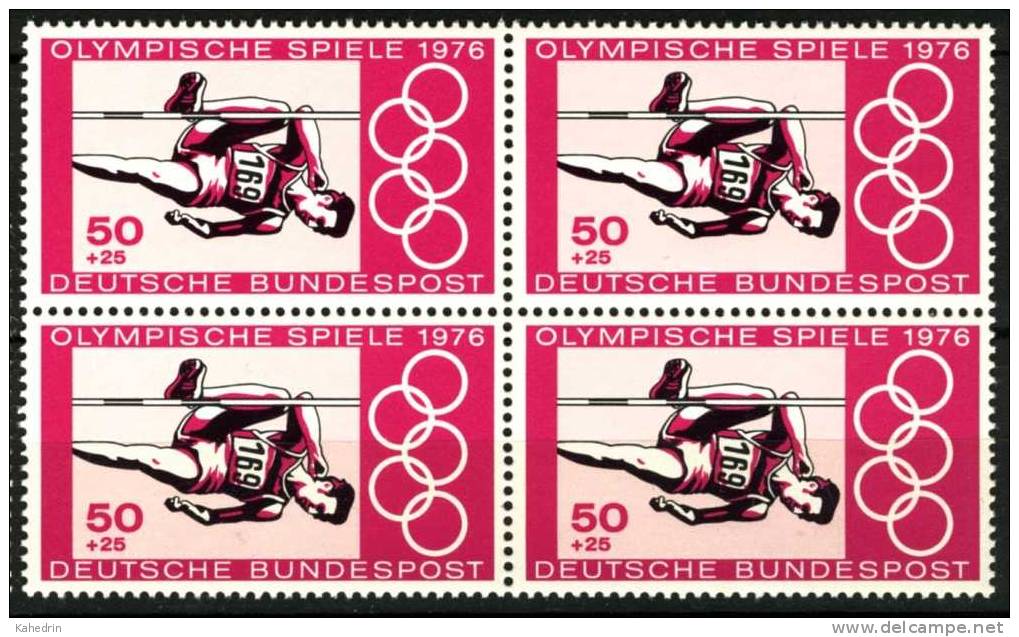 BRD Bund 1976, Olympische Spiele, Olympics, Sport, Swimming High Jump **, MNH, Block Of 4 - Ete 1976: Montréal