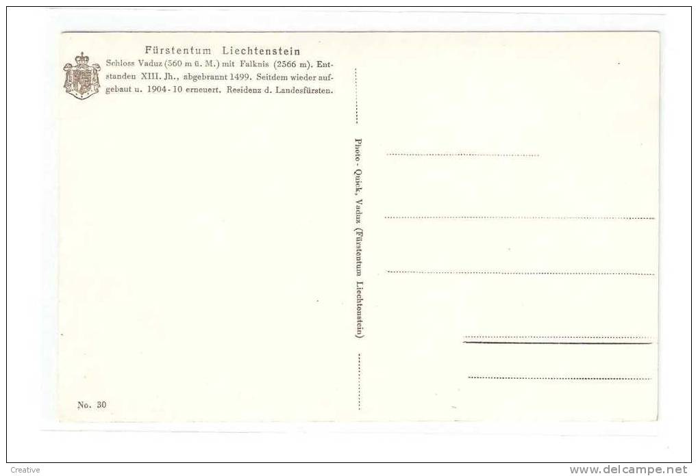 FÜRSTENTUM LIECHTENSTEIN.Schloss Vaduz Mit Falknis (2 Scans) - Liechtenstein