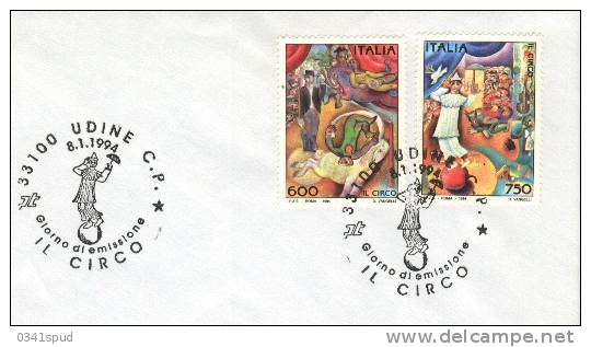 1994  Italia  FDC   Cirque Circus Circo  Sur Enveloppe - Circo